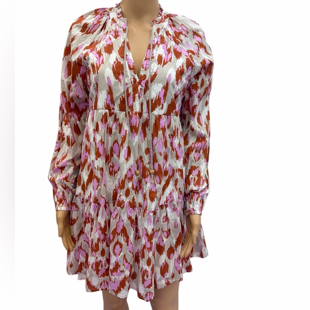 Jessica Simpson Cotton Boho Peasant Mini Dress Womens Medium